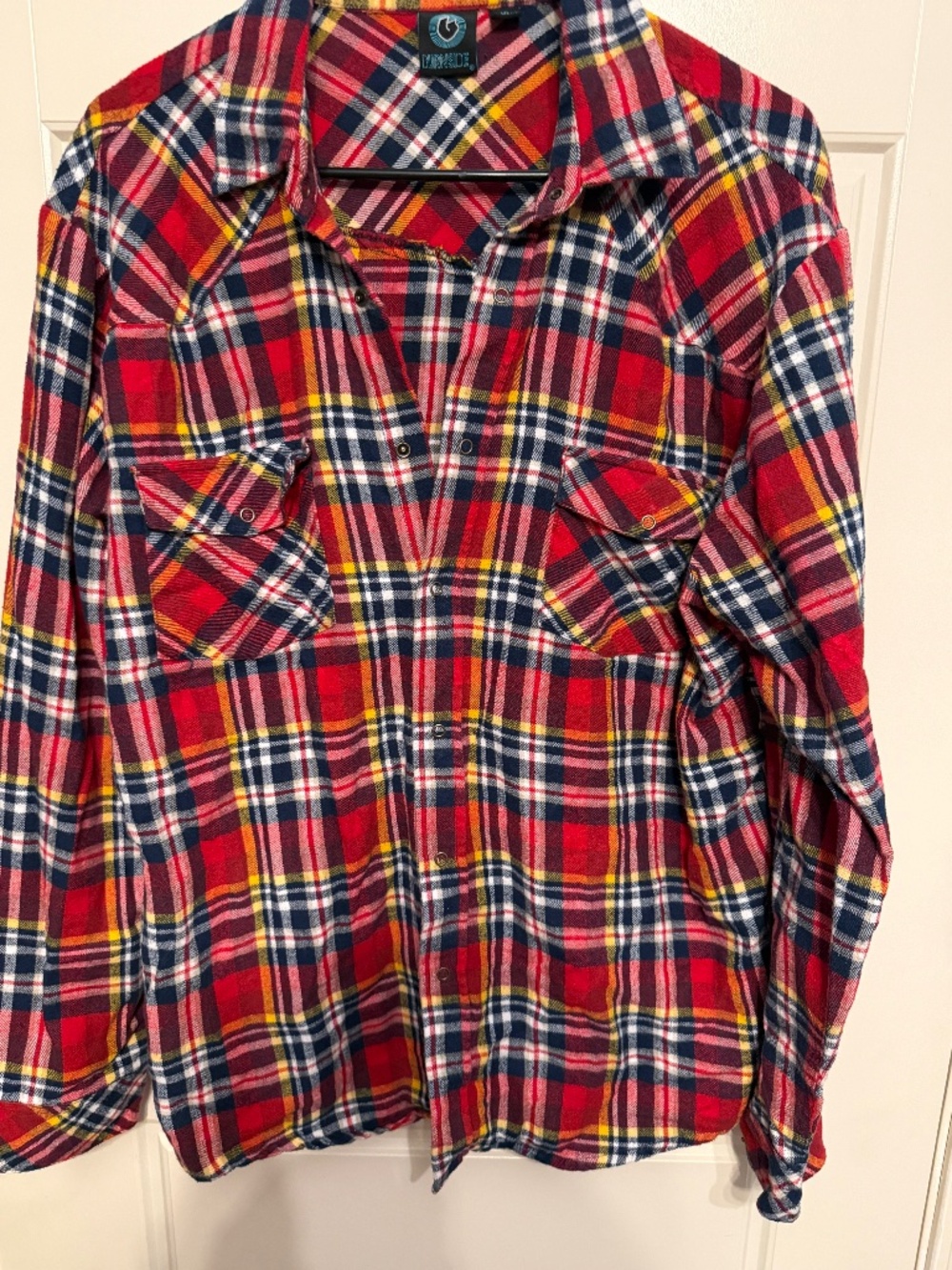 Burnside Men's Regular Fit Cotton Flannel Plaid Long Sleeve Button-Up XL Pockets